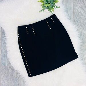 H&M Gold Studded Black Mini Skirt Size 6